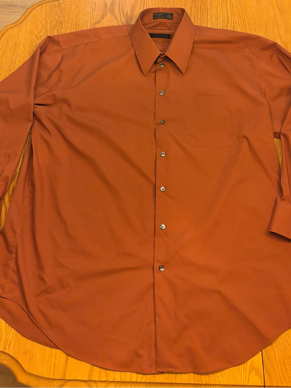 Claiborne Men's Long-Sleeve Dress Shirt in Burnt Orange